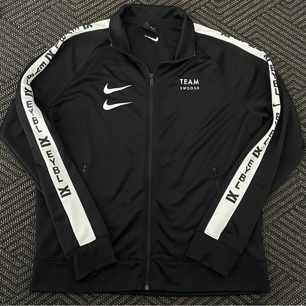Nike EYBL Team Swoosh Track Jacket Black White Basketball Size Large